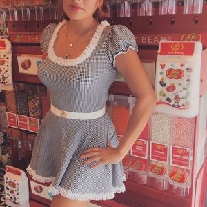 Shirley of Hollywood cherry gingham vintage dress